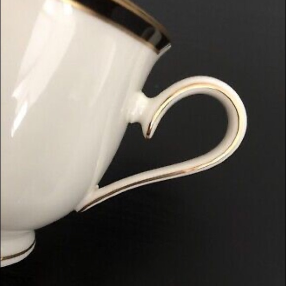 7 Lenox URBAN LIGHTS Cups - Very Elegant Black Bands, Gold Trim - Picture 7 of 12